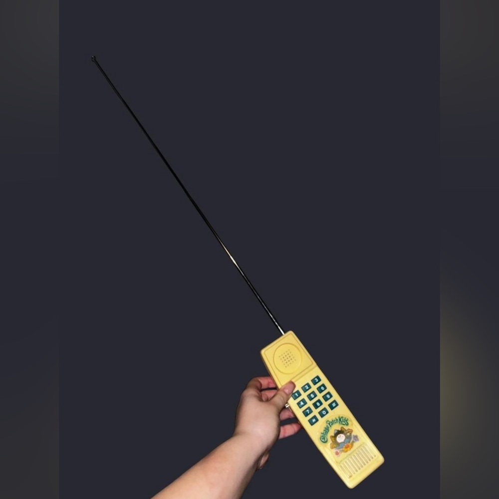 Vintage Cabbage Patch Kids Yellow Toy Phone with Green Buttons